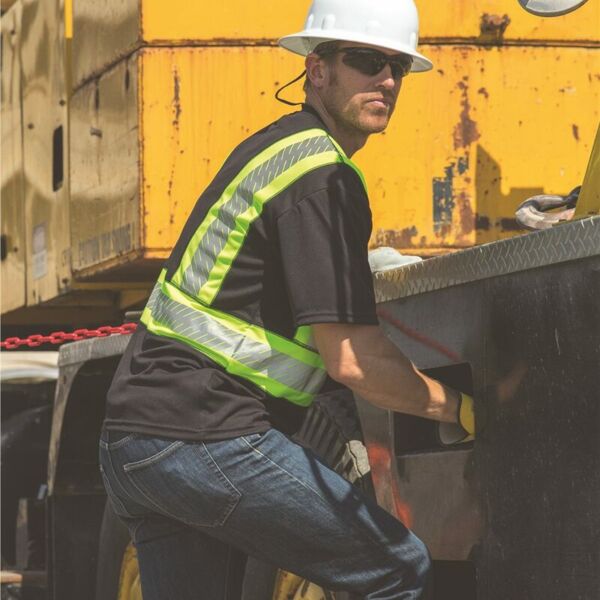 Unisex EV Series® Enhanced Visibility Contrast Pocket T-Shirt Thumbnail